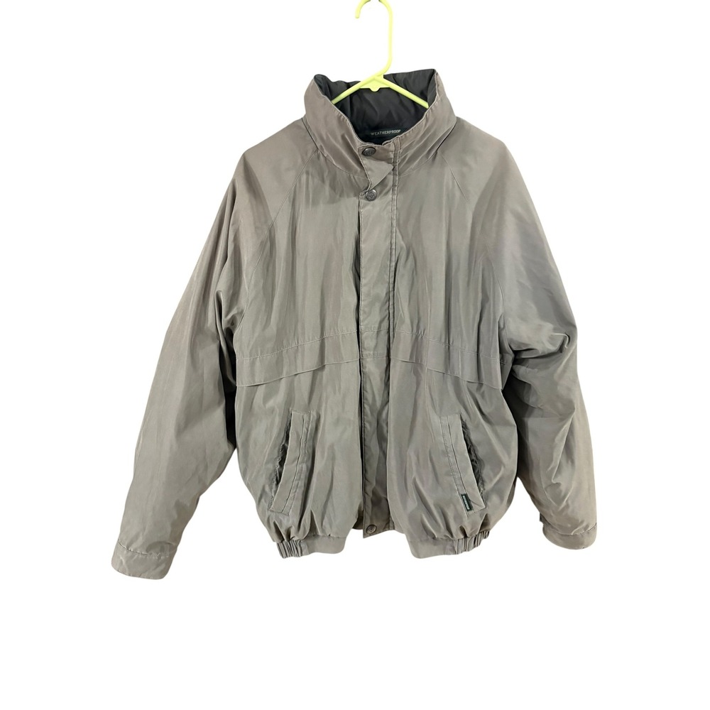 Weatherproof Garment Company Mens Microfiber Golf Jacket Fleece Lined Gray Large